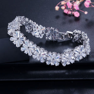 Shop AT HOME Bride Zirconia Spring Flower Wedding Tennis Bracelet