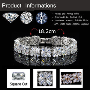 Shop AT HOME Bride Zirconia Spring Flower Wedding Tennis Bracelet