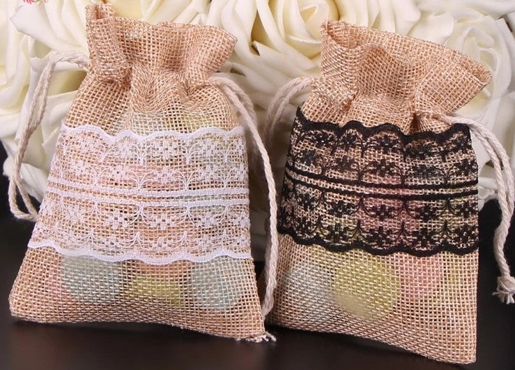 Jute Burlap Drawstring Bags