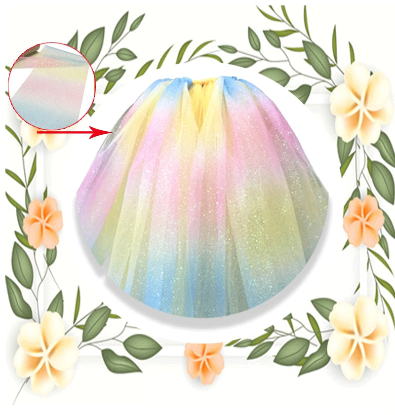 Rainbow Glitter Tulle - Sheer Sequin Crystal Organza - 10 Yards