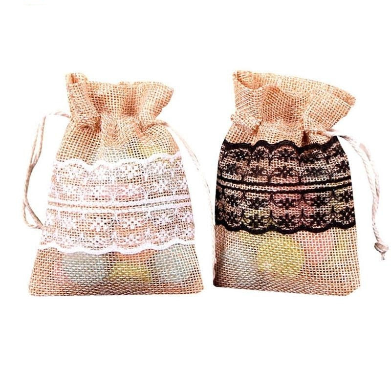 Jute Burlap Drawstring Bags