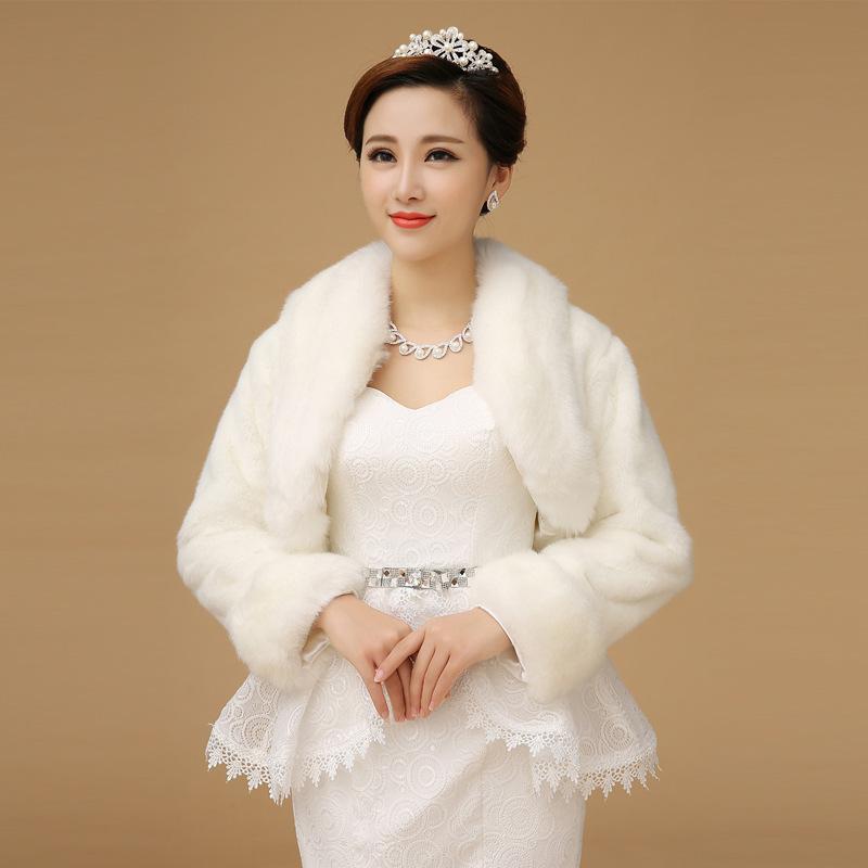 Faux Fur Wedding Bolero Jacket