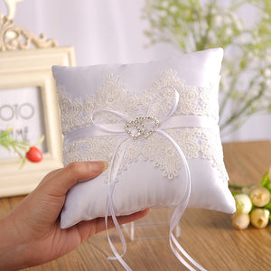 Satin and Lace Ring Bearer Pillow