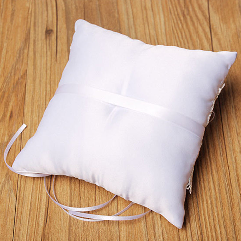 Satin and Lace Ring Bearer Pillow