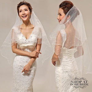 Faux Pearl Bridal Veil Elbow Length