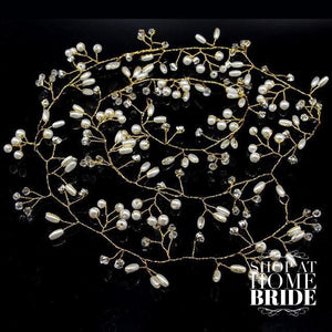 Bridal Hair Vine Rhinestones Pearls