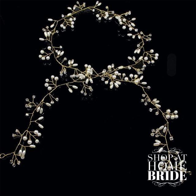 Bridal Hair Vine Rhinestones Pearls