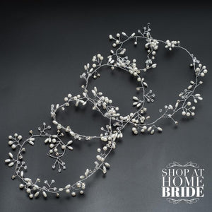 Bridal Hair Vine Rhinestones Pearls