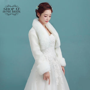 Faux Fur Wedding Bolero Jacket