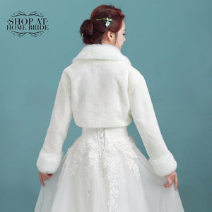 Faux Fur Wedding Bolero Jacket