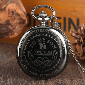 To My Son Vintage Bronze Quartz Pocket Watch