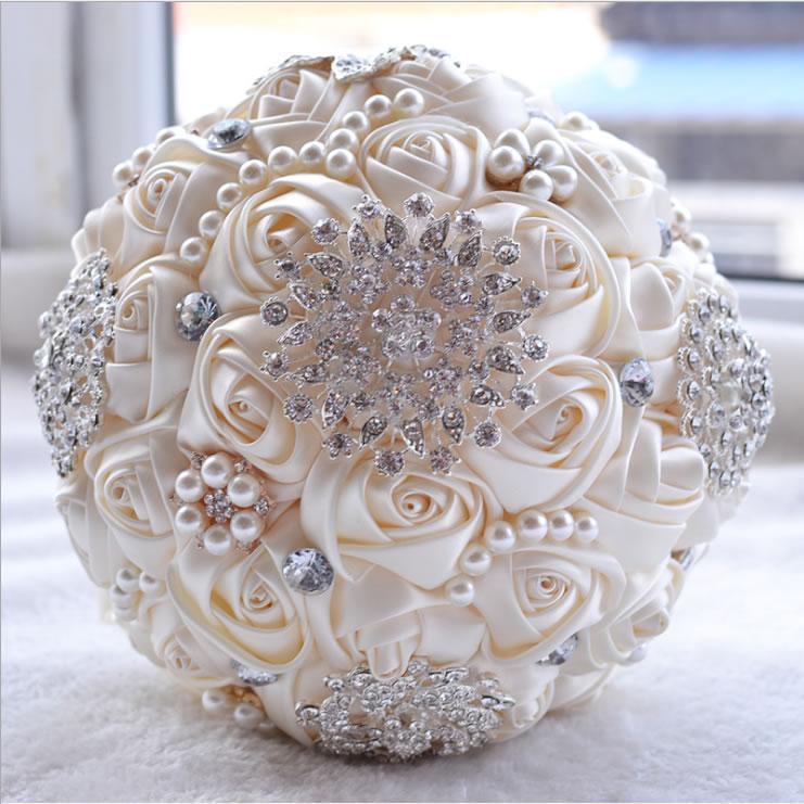 Brooch Bouquet Pearls and Roses