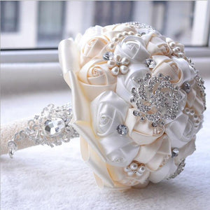 Brooch Bouquet Pearls and Roses – Shop At Home Bride