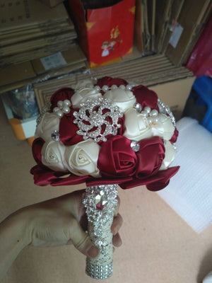 Brooch Bouquet Pearls and Roses