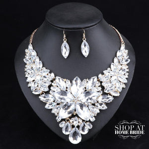 Outstanding Crystal Bridal Necklace & Earrings