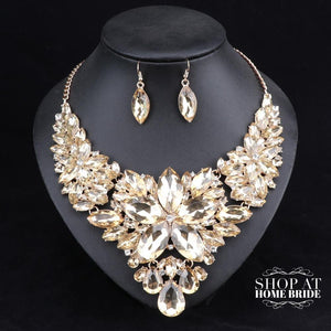 Outstanding Crystal Bridal Necklace & Earrings