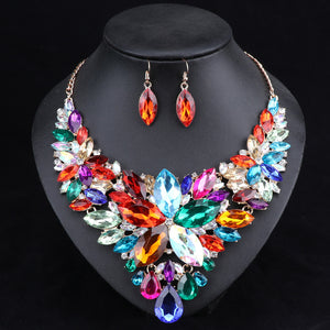 Outstanding Crystal Bridal Necklace & Earrings