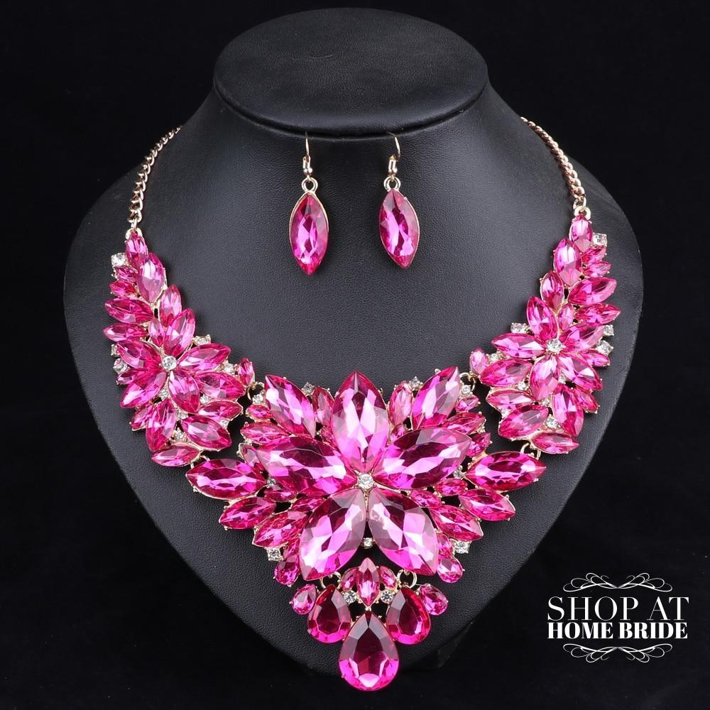 Outstanding Crystal Bridal Necklace & Earrings