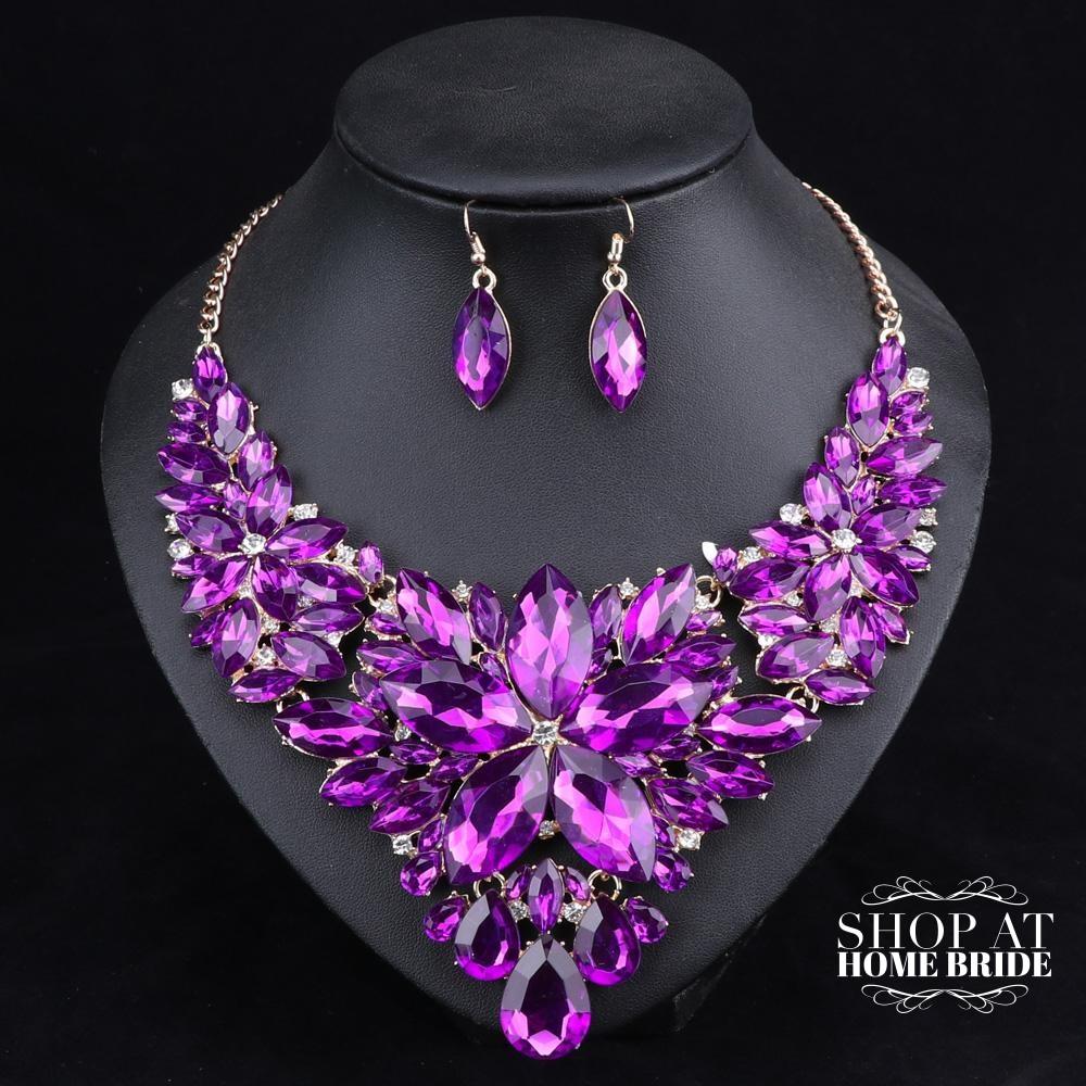 Outstanding Crystal Bridal Necklace & Earrings