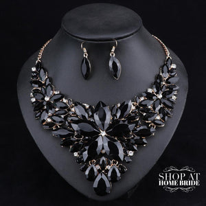 Outstanding Crystal Bridal Necklace & Earrings