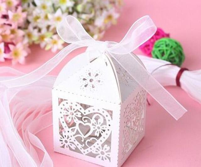 100 Heart Laser Cut Paper Candy Boxes