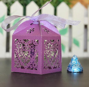 100 Heart Laser Cut Paper Candy Boxes