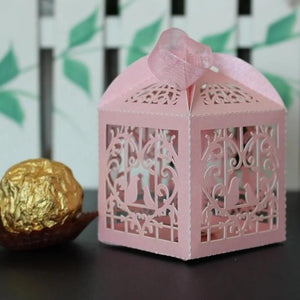 100 Heart Laser Cut Paper Candy Boxes