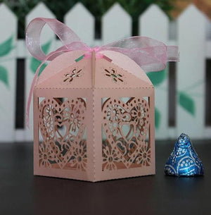 100 Heart Laser Cut Paper Candy Boxes