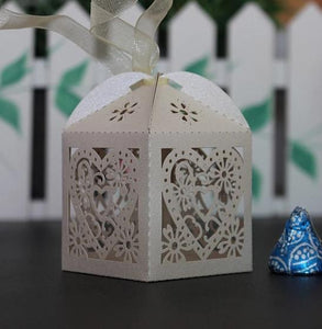 100 Heart Laser Cut Paper Candy Boxes