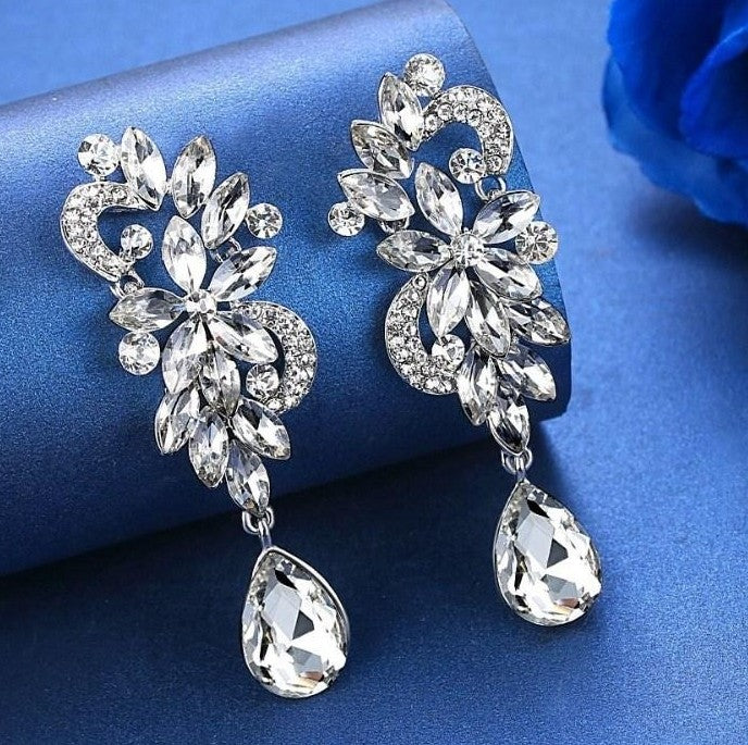 Erin Cole Bridal Earrings | Unique Crystal Teardrop Earrings