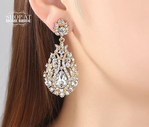 Crystal Teardrop Bridal Earrings